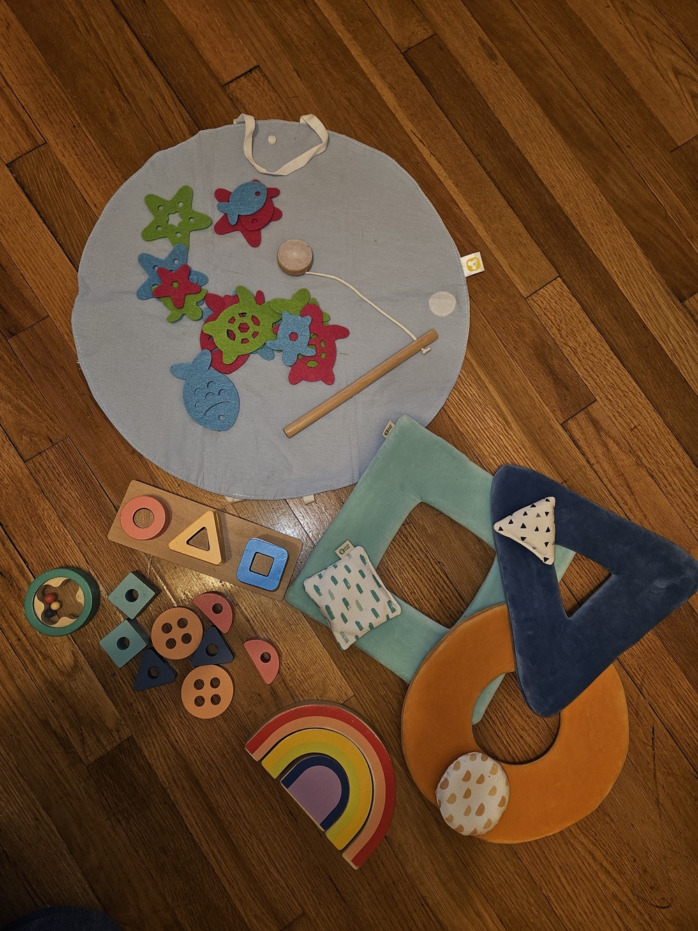 Koala Crate Multi-Color Plush & Wooden Shape Toy Set